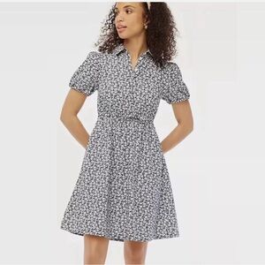 J. Crew Navy Floral Midi Dress